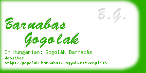 barnabas gogolak business card