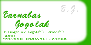 barnabas gogolak business card
